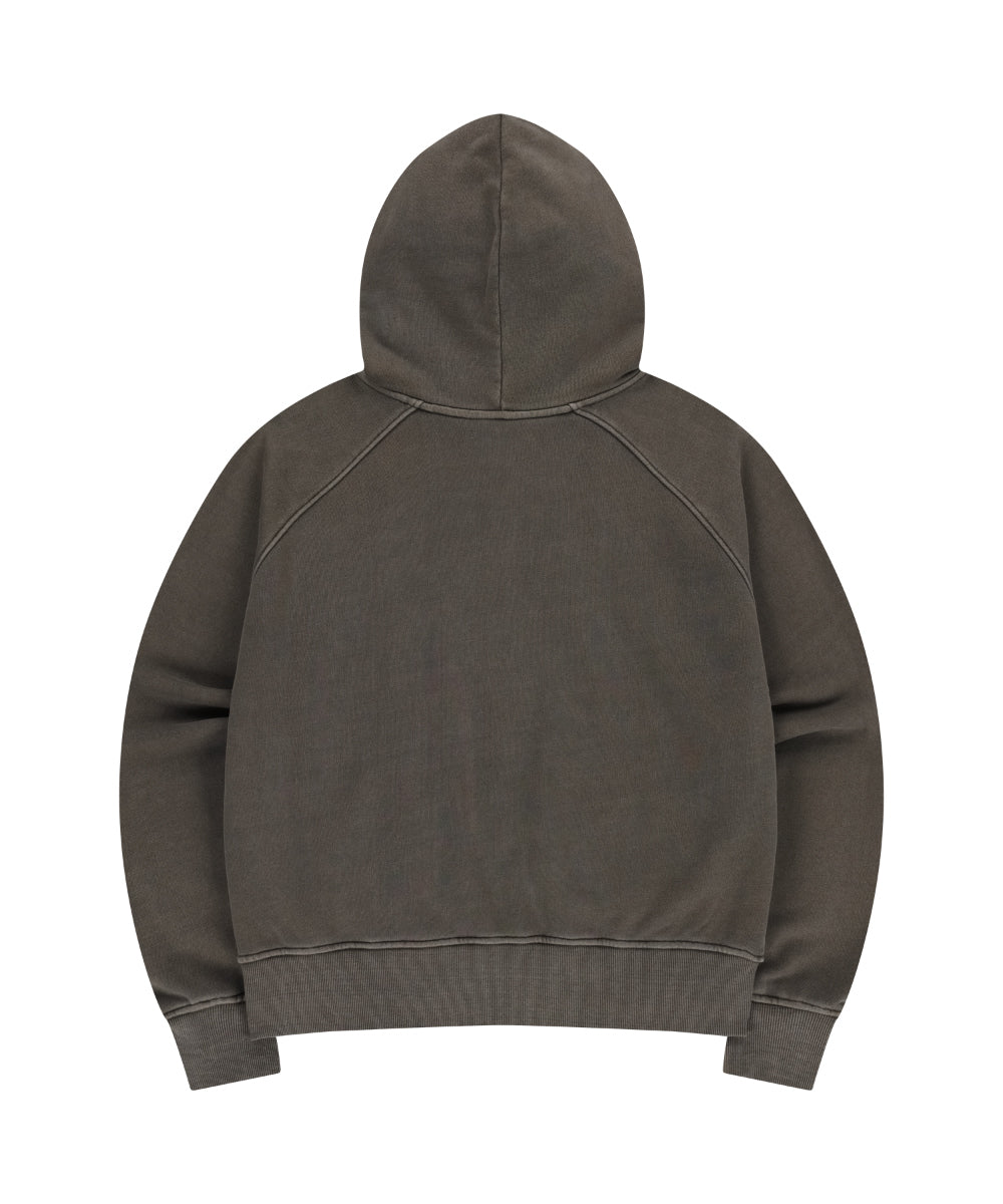 COYSEIO VINTAGE TAPE HOOD ZIP-UP ASH BROWN