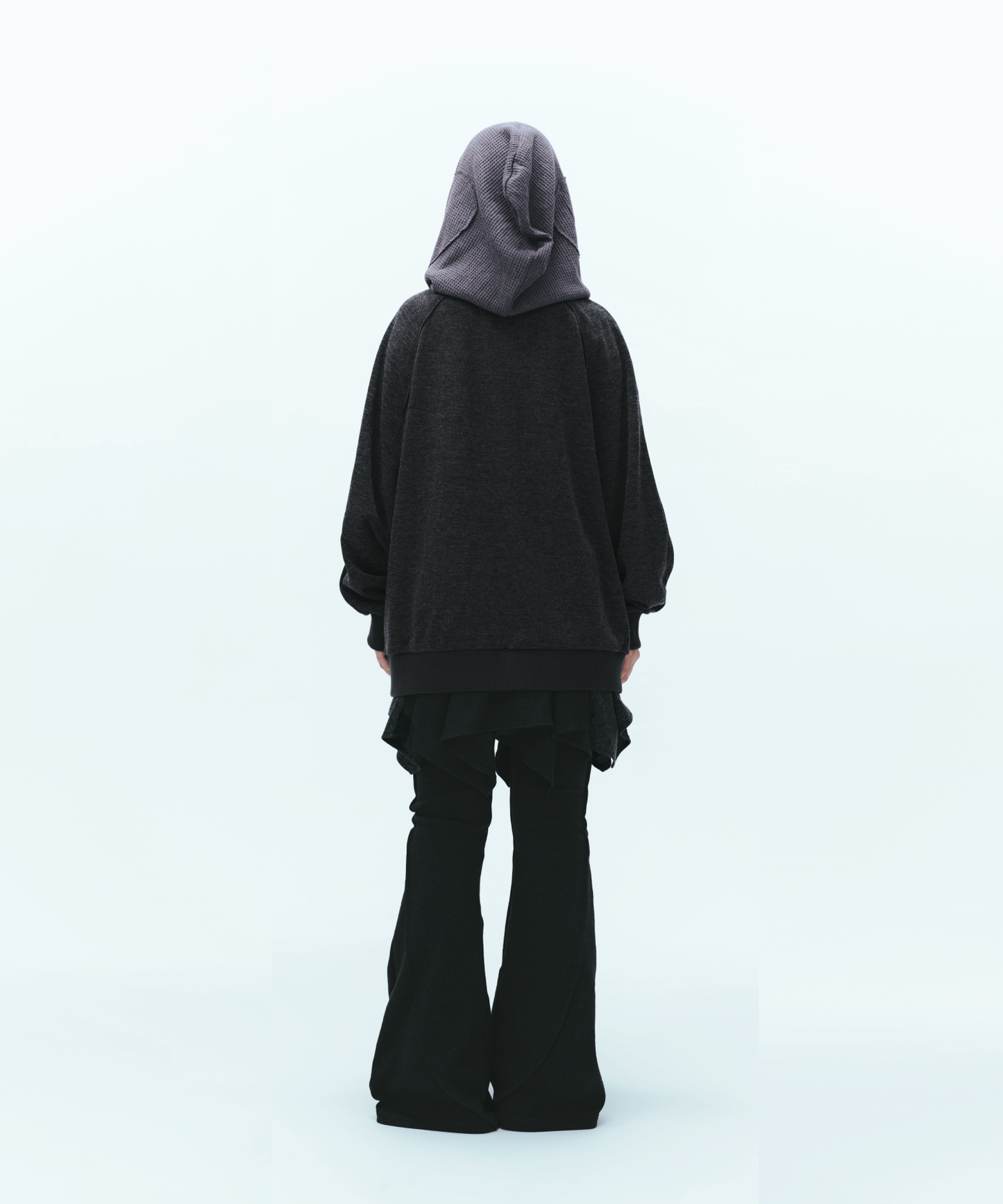 COYSEIO EARMUFFS HOOD ZIP-UP CHARCOAL