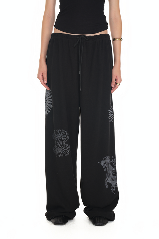 TAROT 02 WAFFLE PANTS BLACK