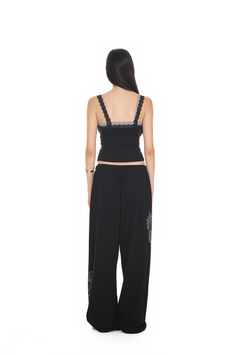 TAROT 02 WAFFLE PANTS BLACK