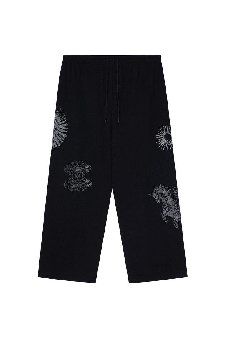 TAROT 02 WAFFLE PANTS BLACK