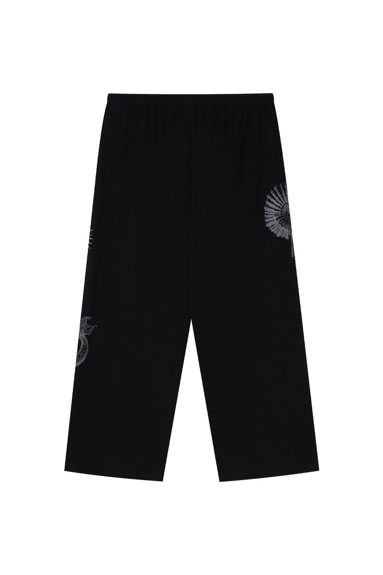 TAROT 02 WAFFLE PANTS BLACK