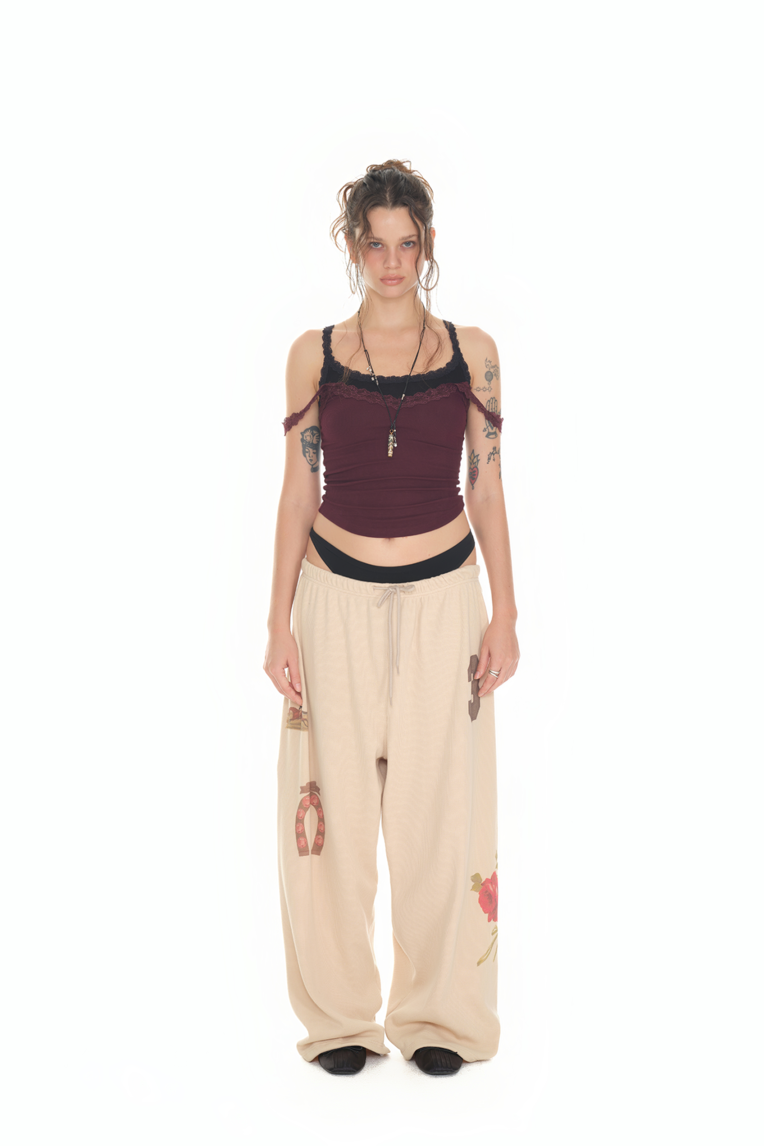 WESTERN WAFFLE PANTS BEIGE [NAYEON WEARS]