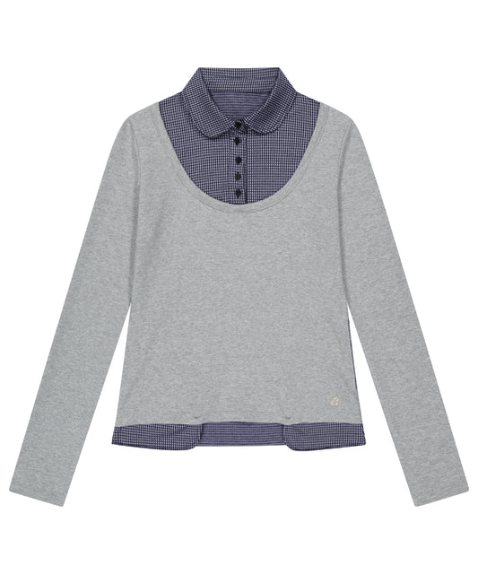 COYSEIO REVERSIBLE COLLAR LONGSLEEVES MELANGE GREY