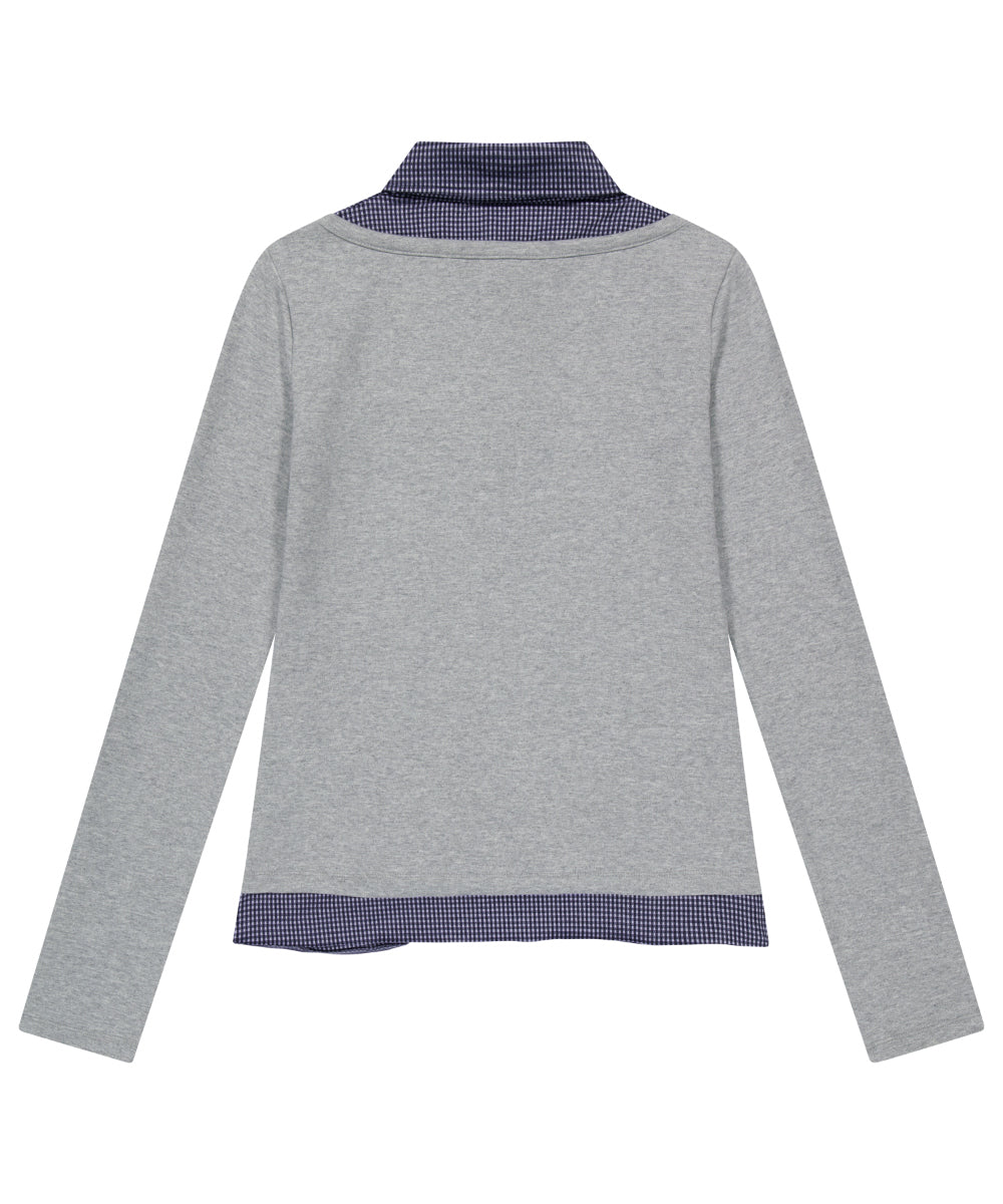 COYSEIO REVERSIBLE COLLAR LONGSLEEVES MELANGE GREY