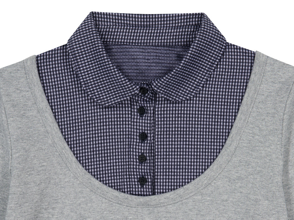 COYSEIO REVERSIBLE COLLAR LONGSLEEVES MELANGE GREY