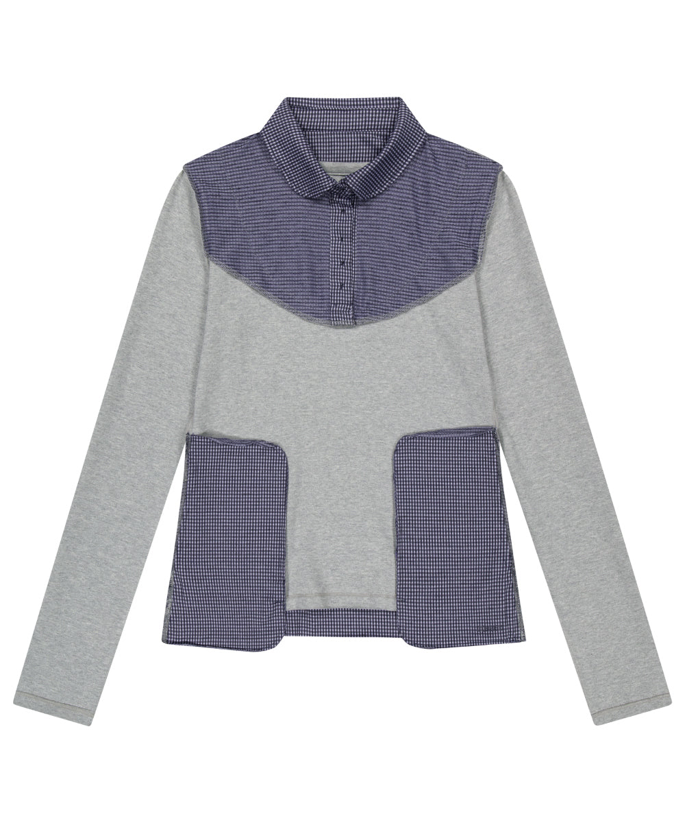 COYSEIO REVERSIBLE COLLAR LONGSLEEVES MELANGE GREY