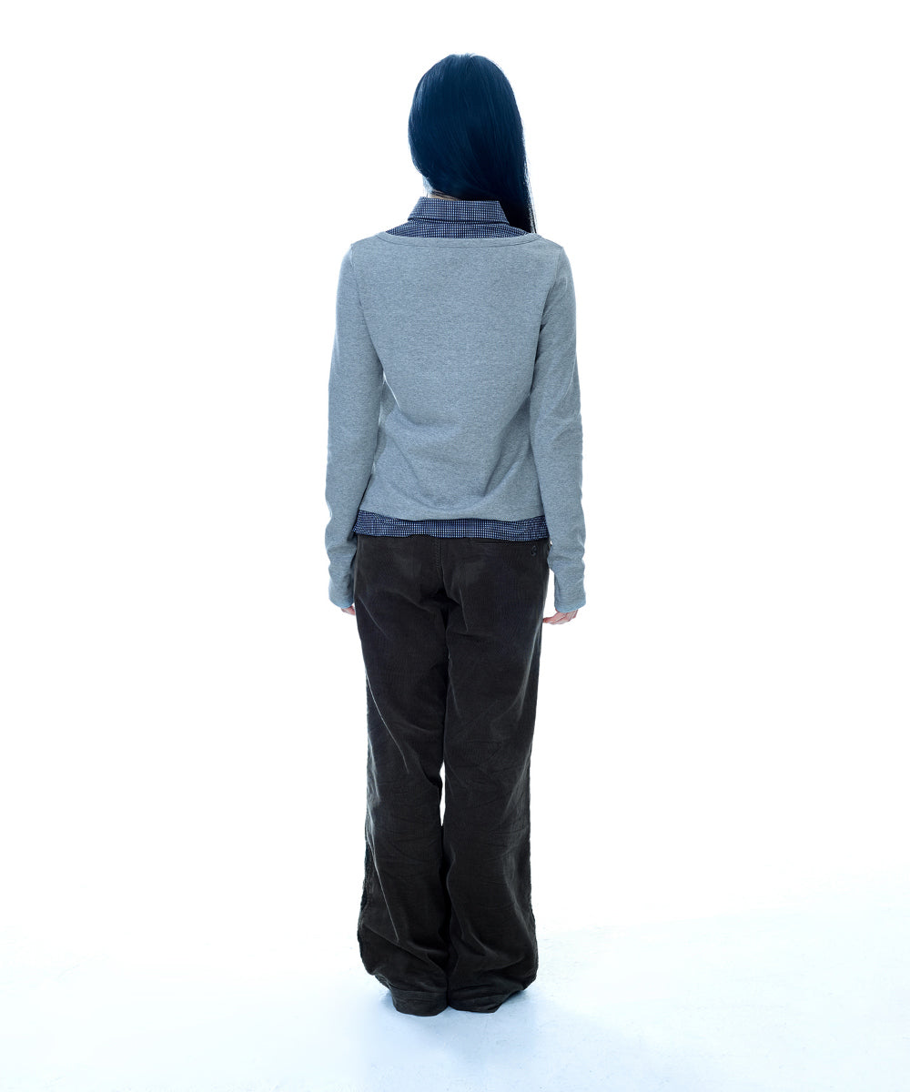 COYSEIO REVERSIBLE COLLAR LONGSLEEVES MELANGE GREY