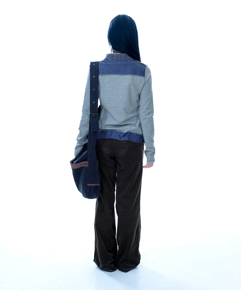 COYSEIO REVERSIBLE COLLAR LONGSLEEVES MELANGE GREY