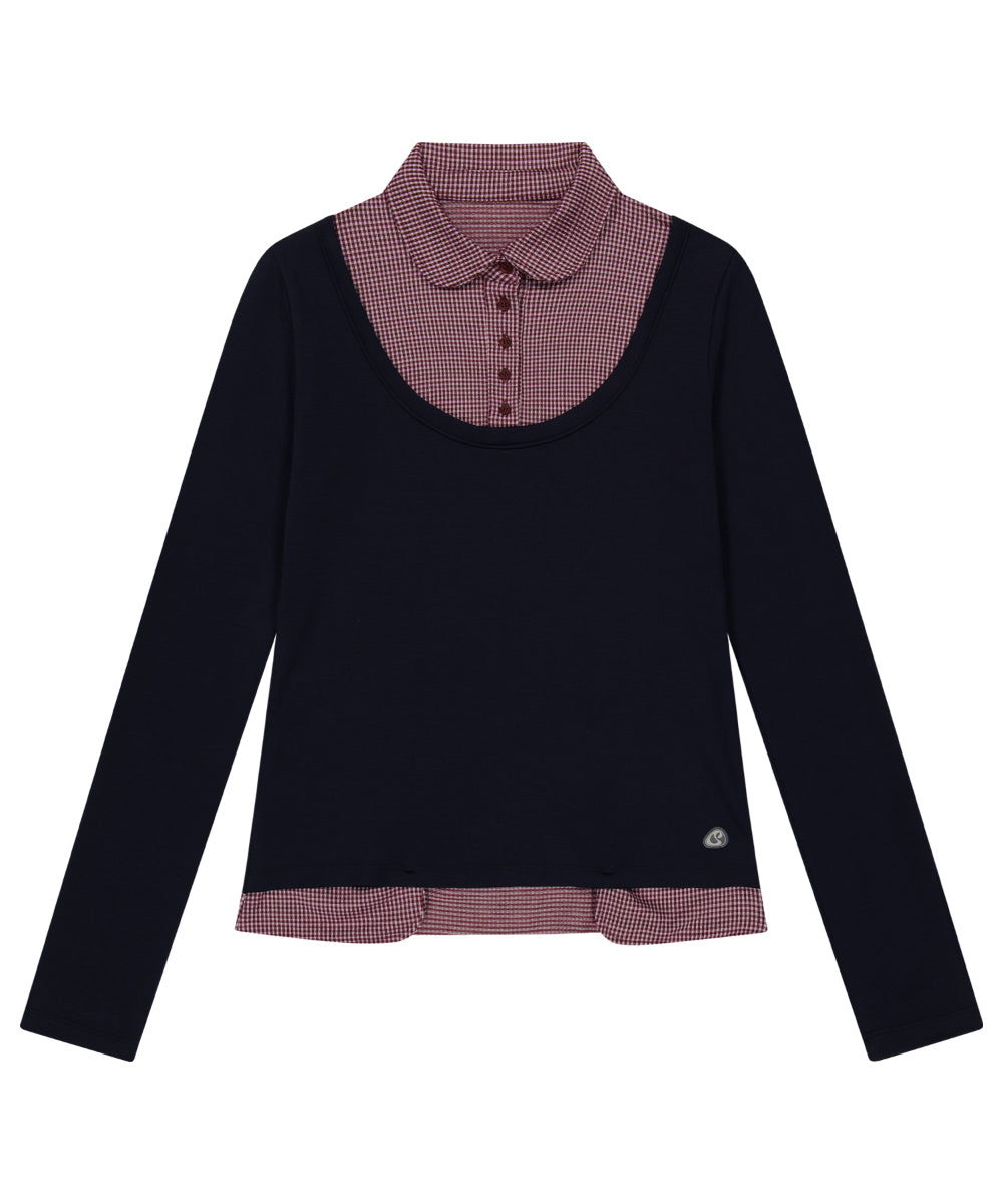 COYSEIO REVERSIBLE COLLAR LONGSLEEVES NAVY