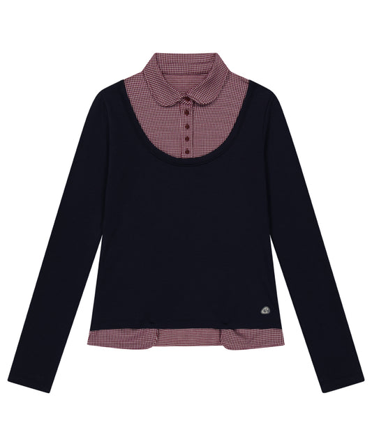 COYSEIO REVERSIBLE COLLAR LONGSLEEVES NAVY