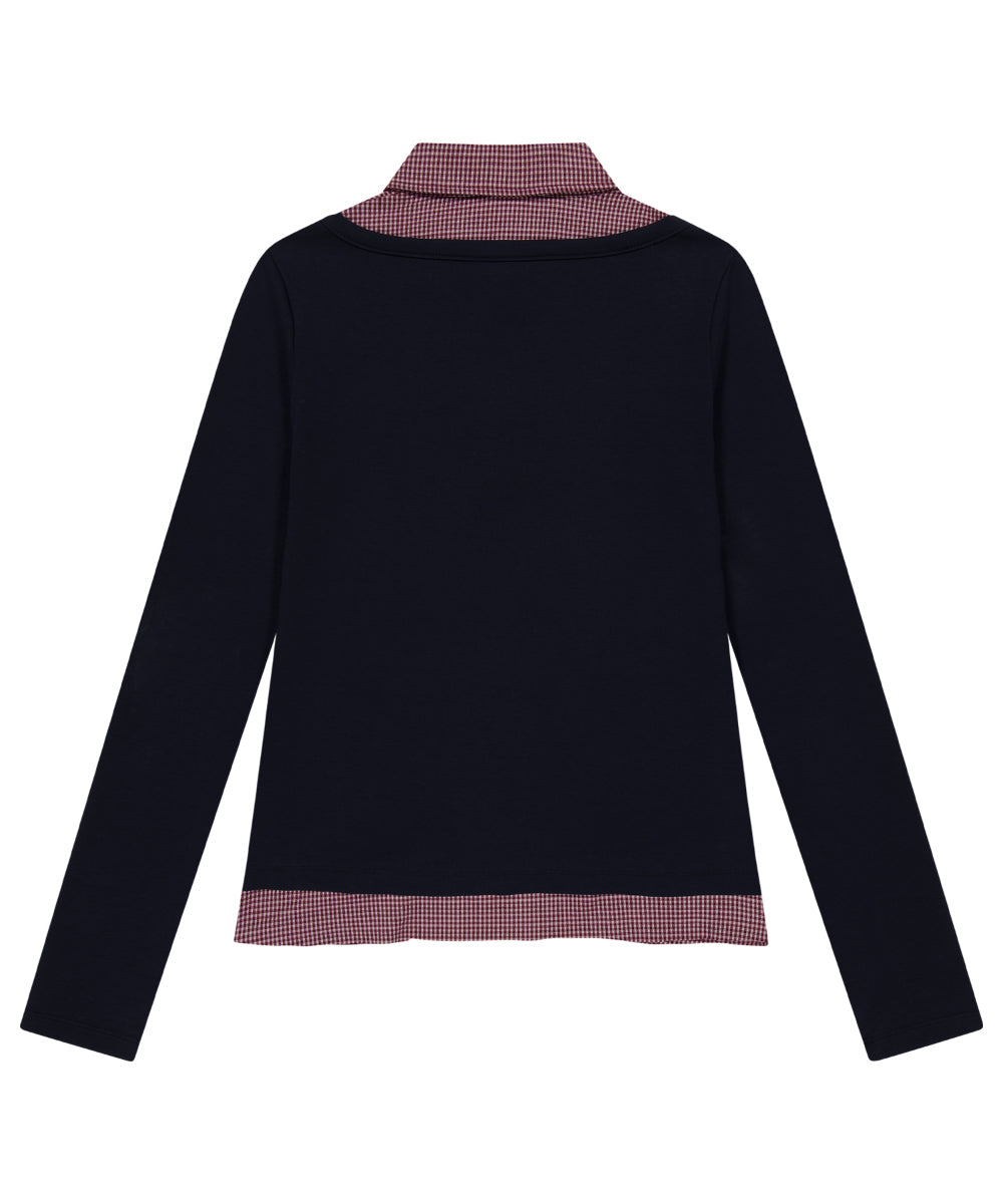 COYSEIO REVERSIBLE COLLAR LONGSLEEVES NAVY