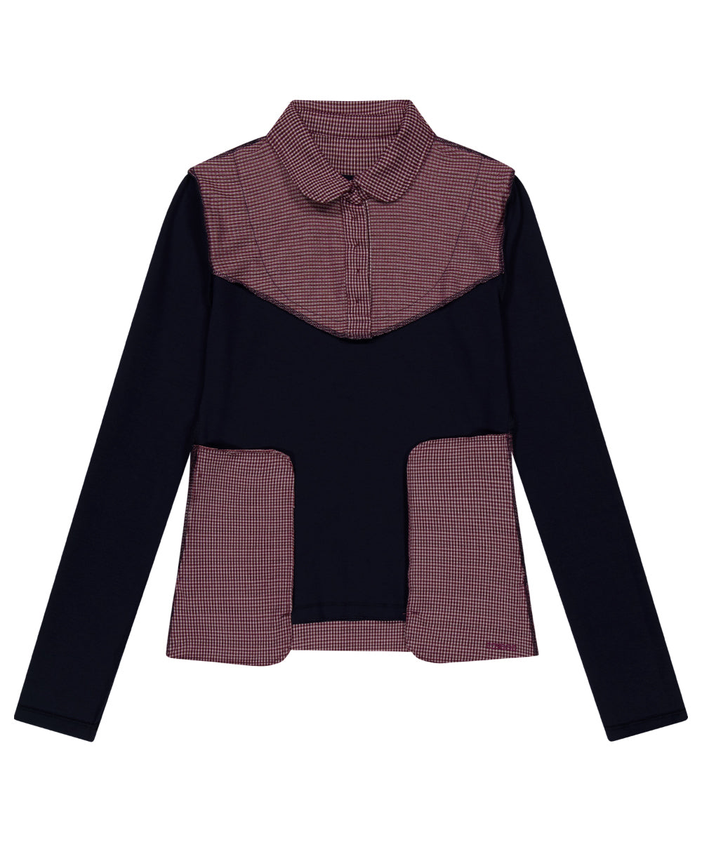 COYSEIO REVERSIBLE COLLAR LONGSLEEVES NAVY