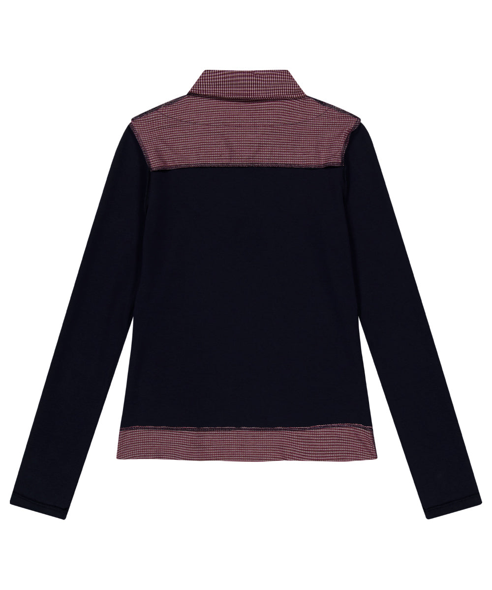 COYSEIO REVERSIBLE COLLAR LONGSLEEVES NAVY