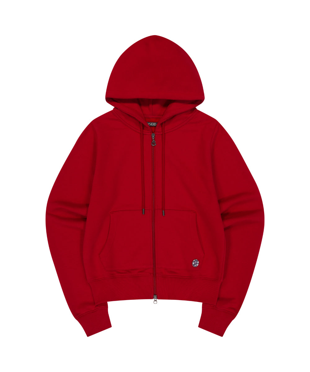 COYSEIO 038 COZY HOOD ZIP-UP RED