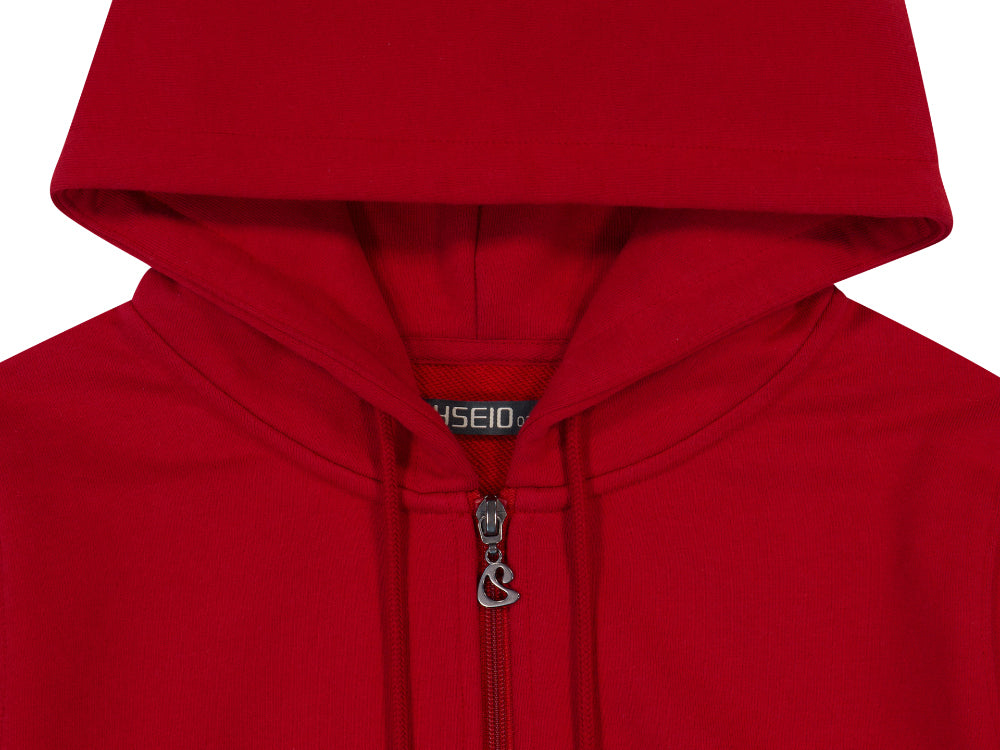 COYSEIO 038 COZY HOOD ZIP-UP RED