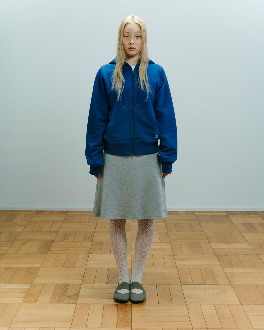 COYSEIO 038 COZY HOOD ZIP-UP BLUE