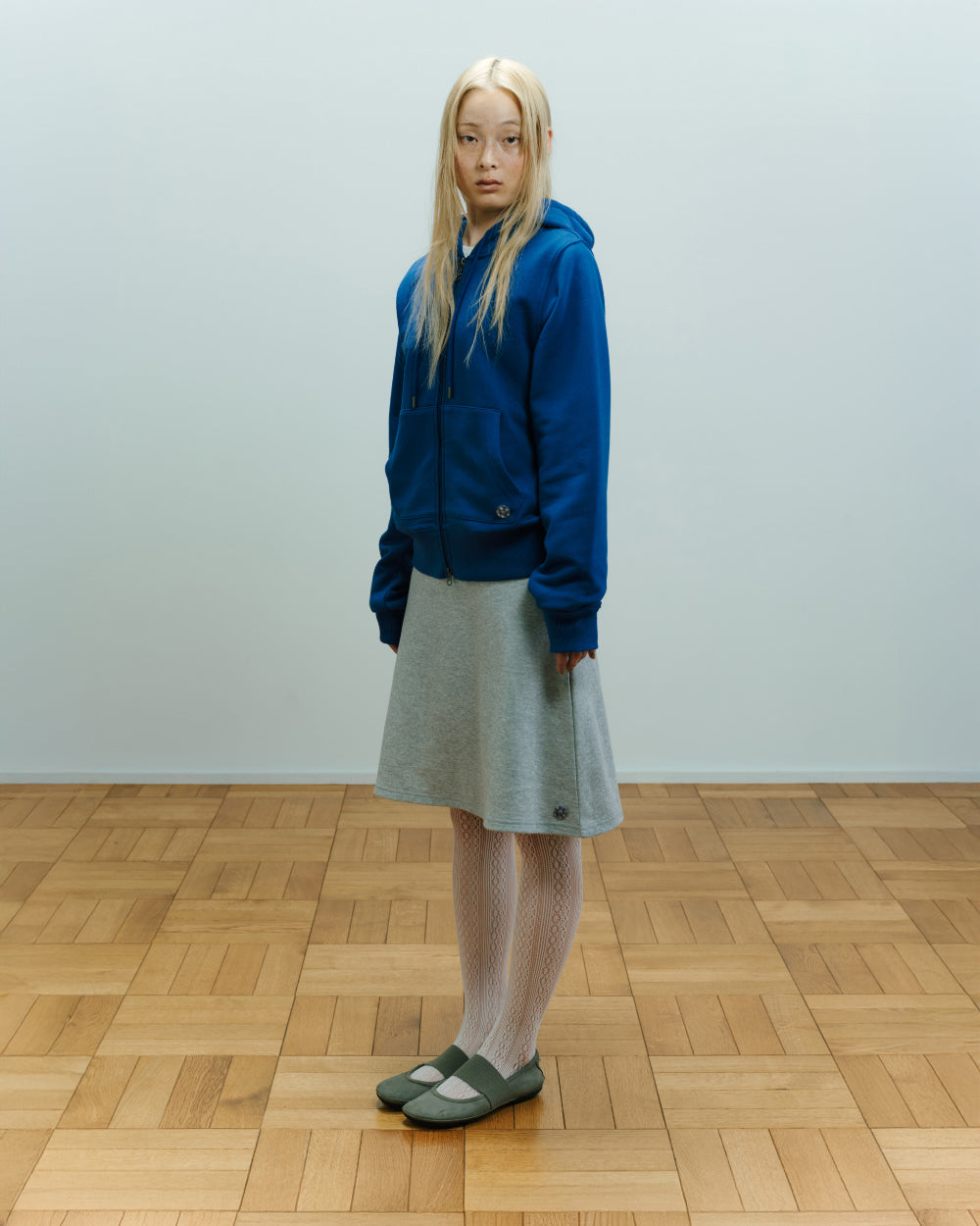 COYSEIO 038 COZY HOOD ZIP-UP BLUE