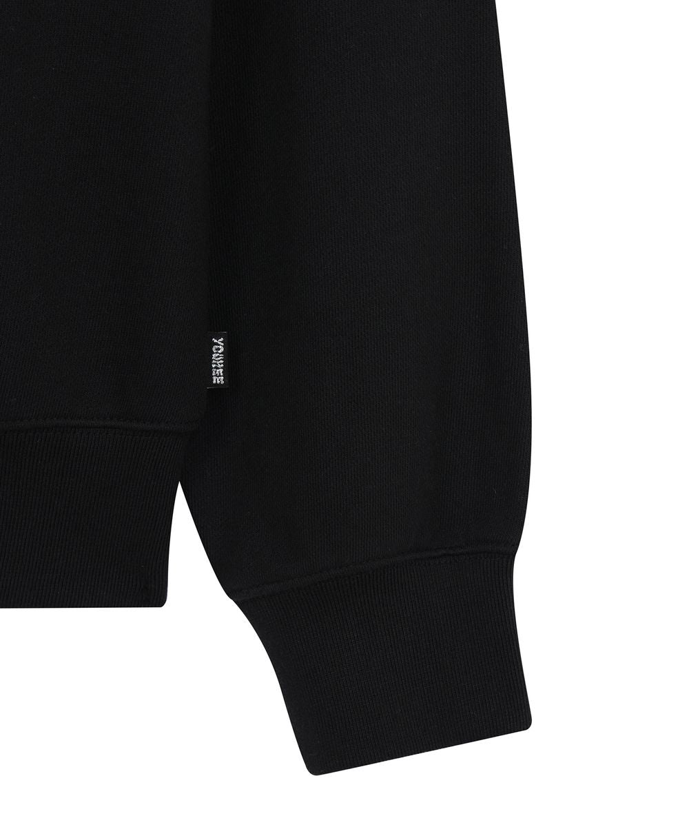 YOUHEE RIBBON HOOD ZIP-UP BLACK [JENNIE WEARS]