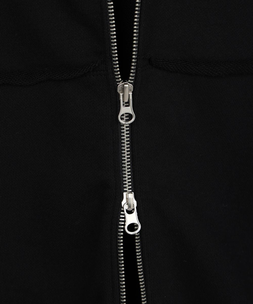 YOUHEE RIBBON HOOD ZIP-UP BLACK [JENNIE WEARS]