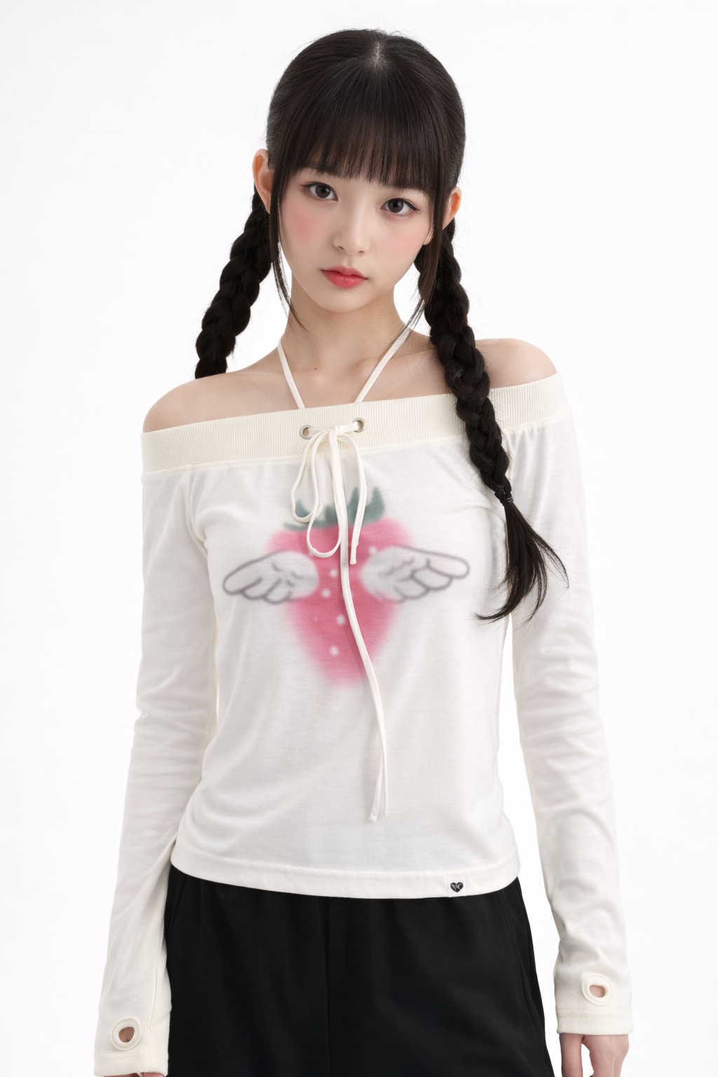 NOFFICIALNOFFICE STRAWBERRY ANGEL SHOULDER TOP [REI WEARS]