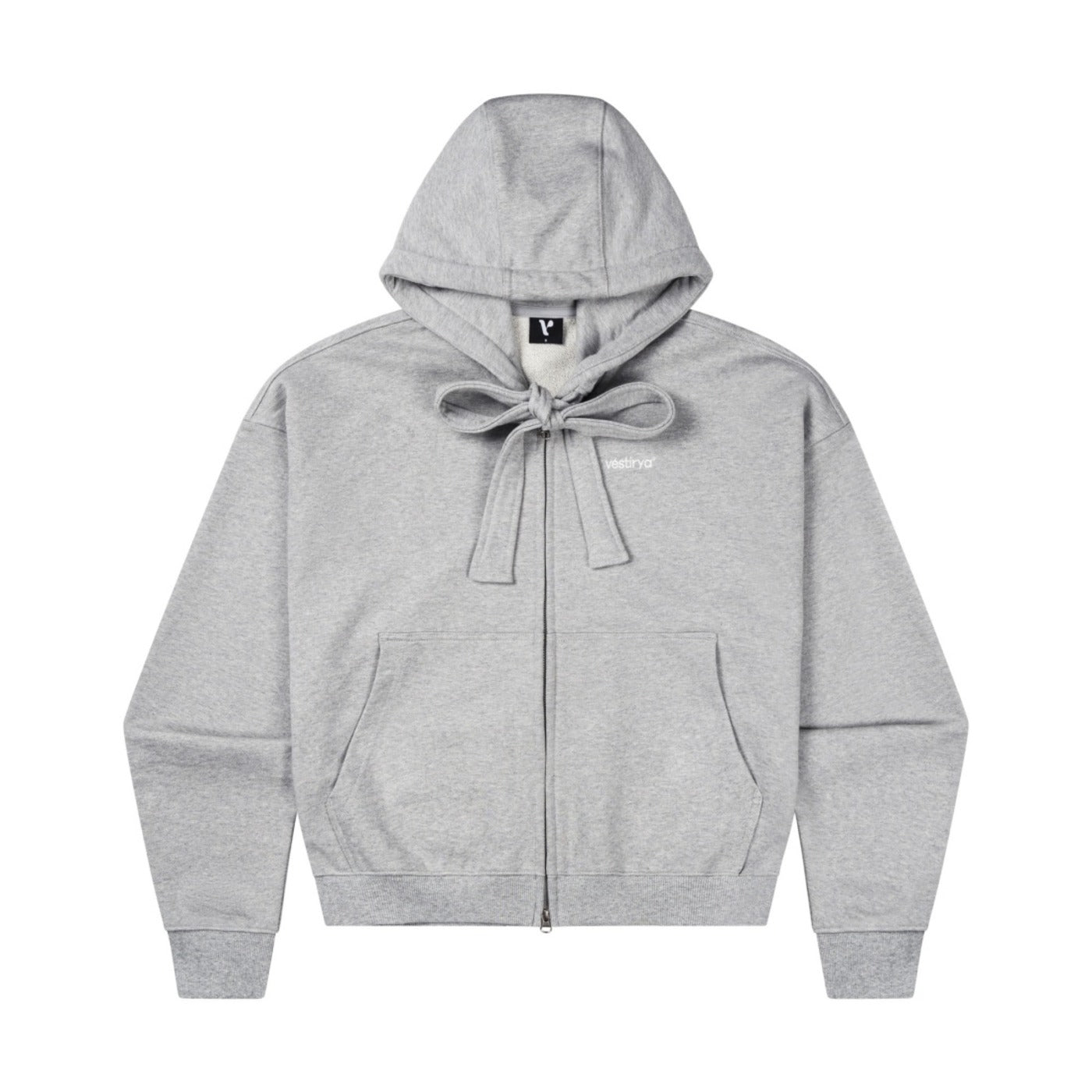 VESTIRYA Ribbon Tie Oversized Hoodie