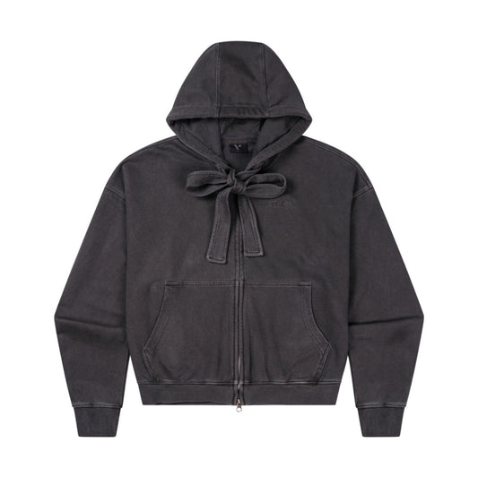 VESTIRYA Ribbon Tie Oversized Hoodie