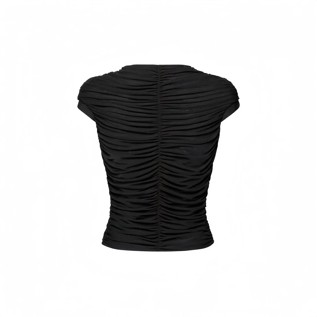 IUE STUDIO BLACK RUCHE WAVY TOP
