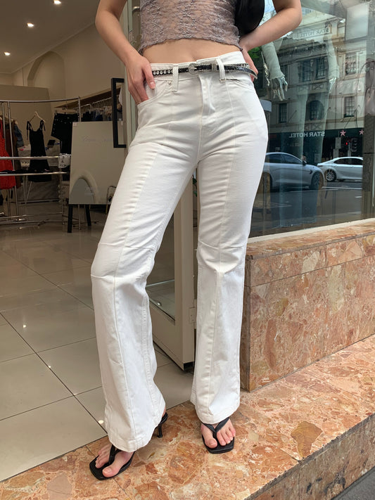 High waist bootcut denim pants