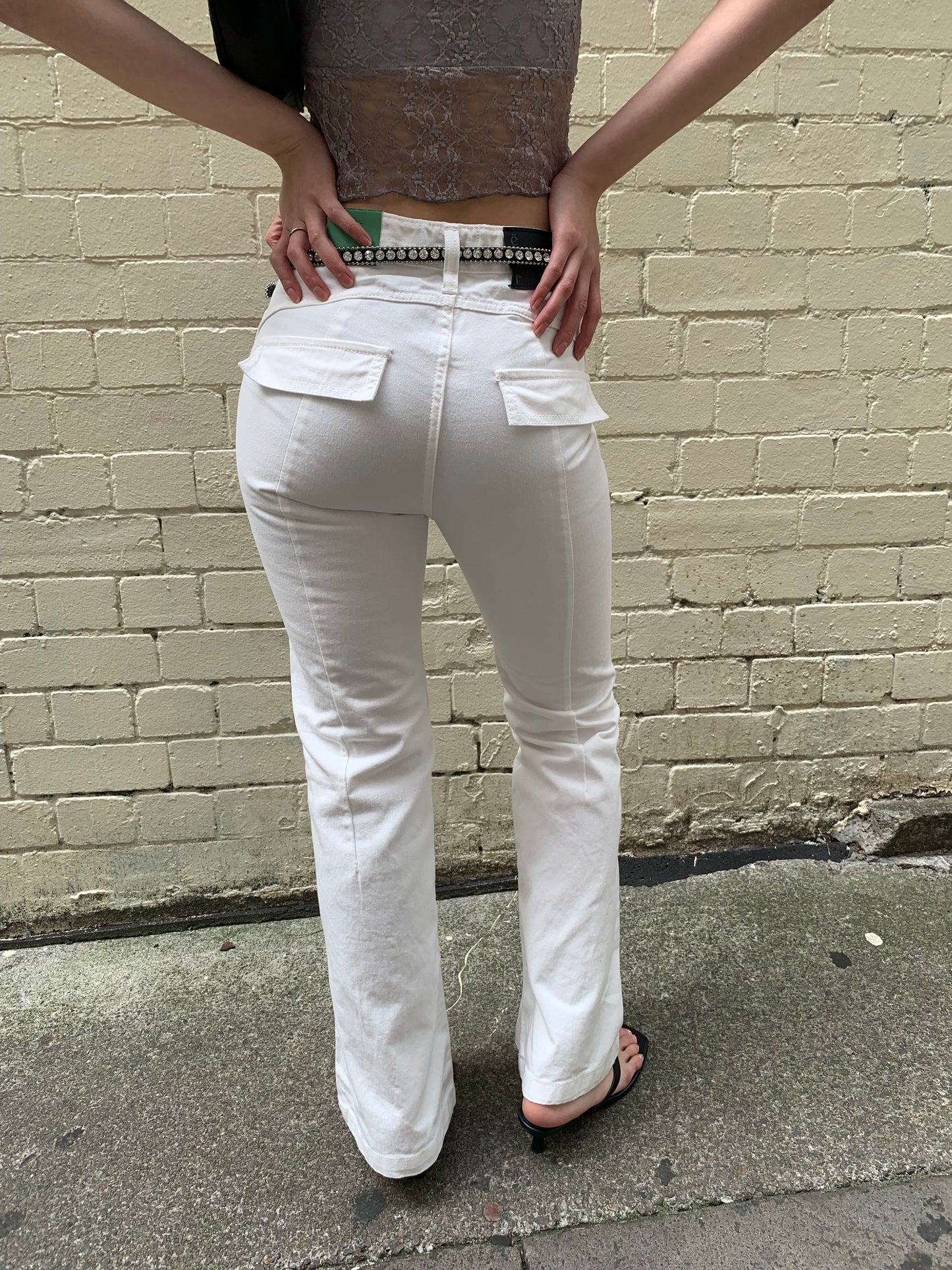 High waist bootcut denim pants
