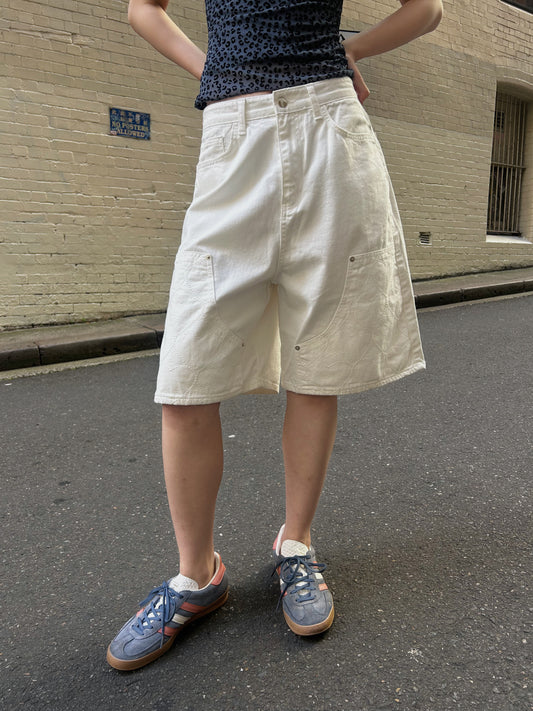Heart bermuda white jeans