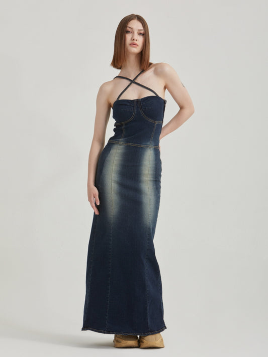 Denim slim dress