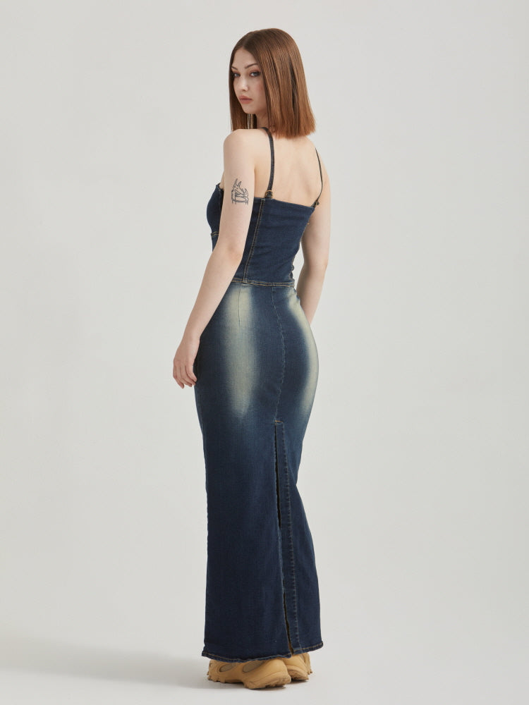Denim slim dress