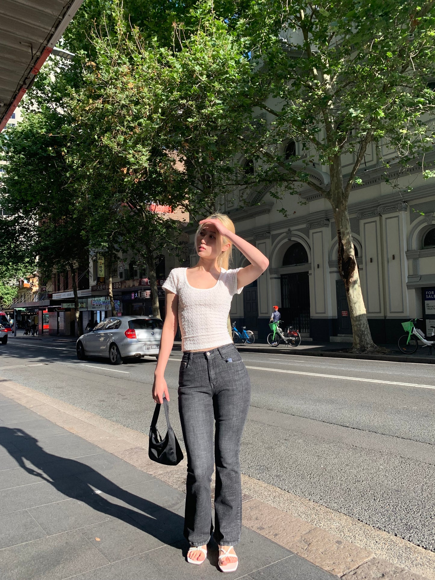 Butt-lifting bootcut jeans