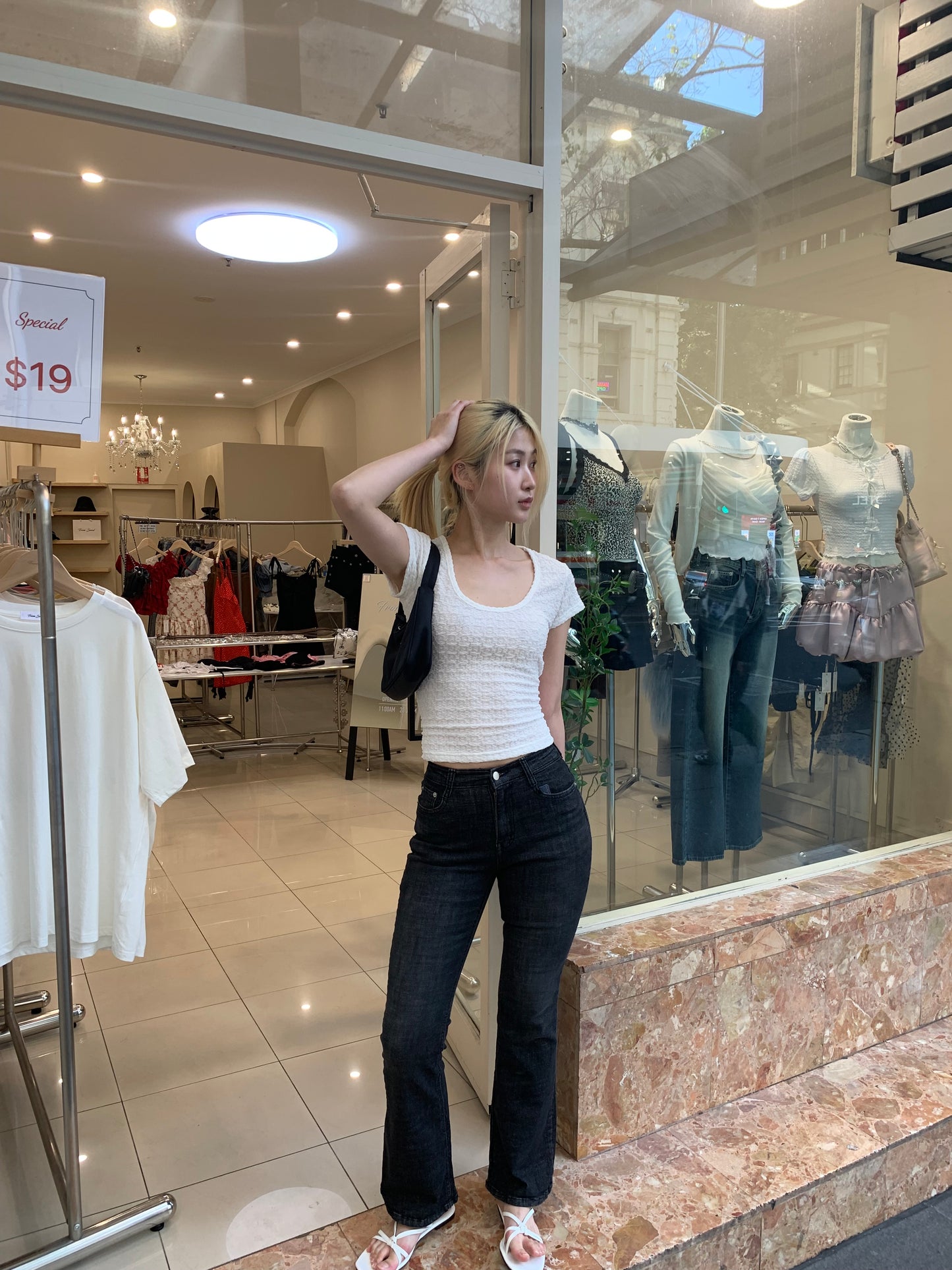 Butt-lifting bootcut jeans