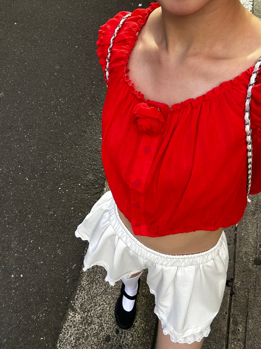 Rose corsage blouse