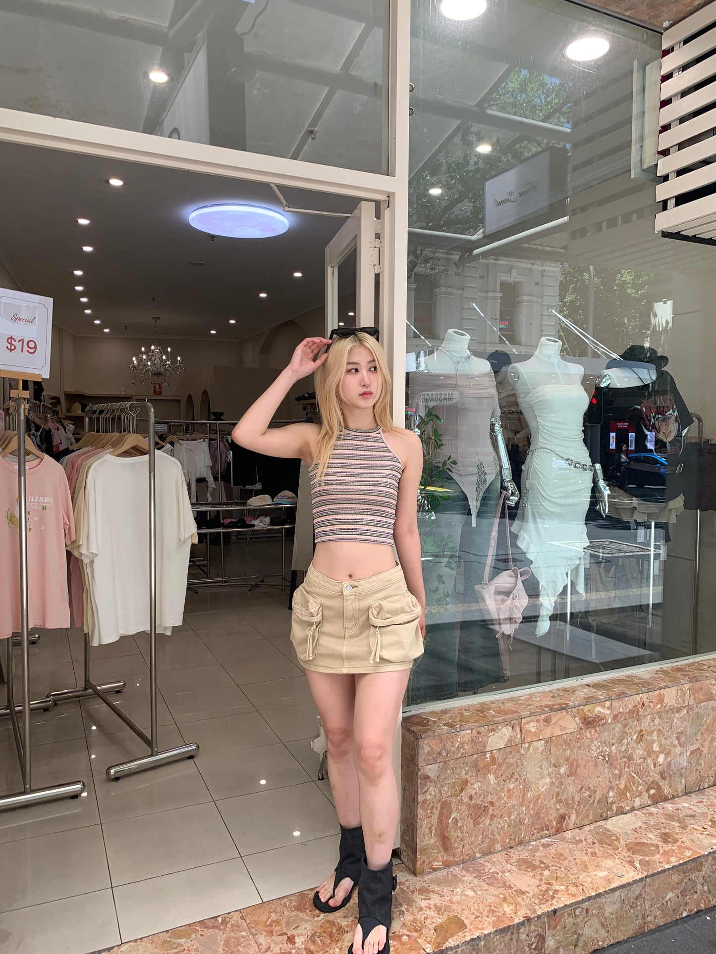 Rainbow sleeveless top