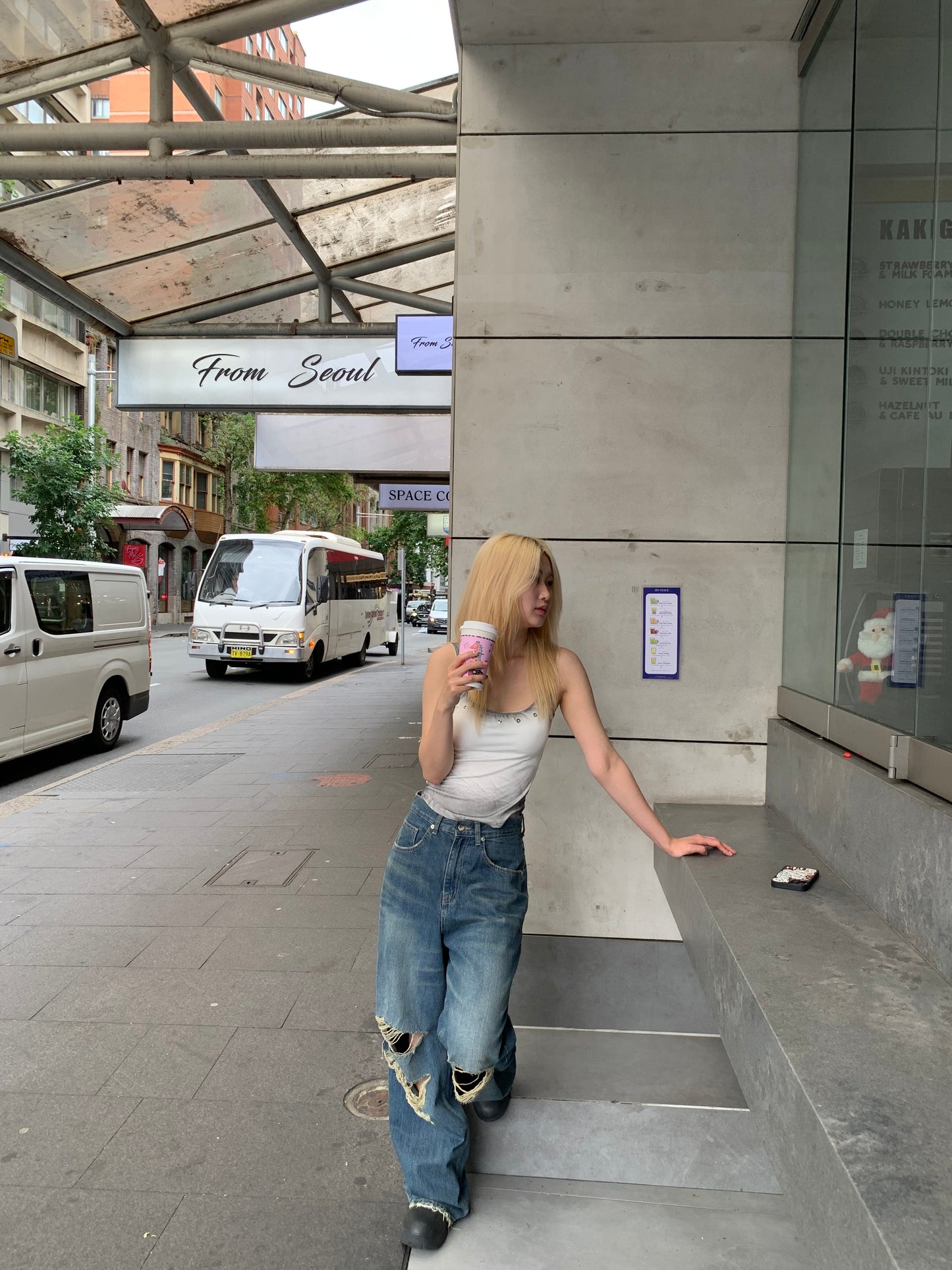 Grunge washing sleeveless