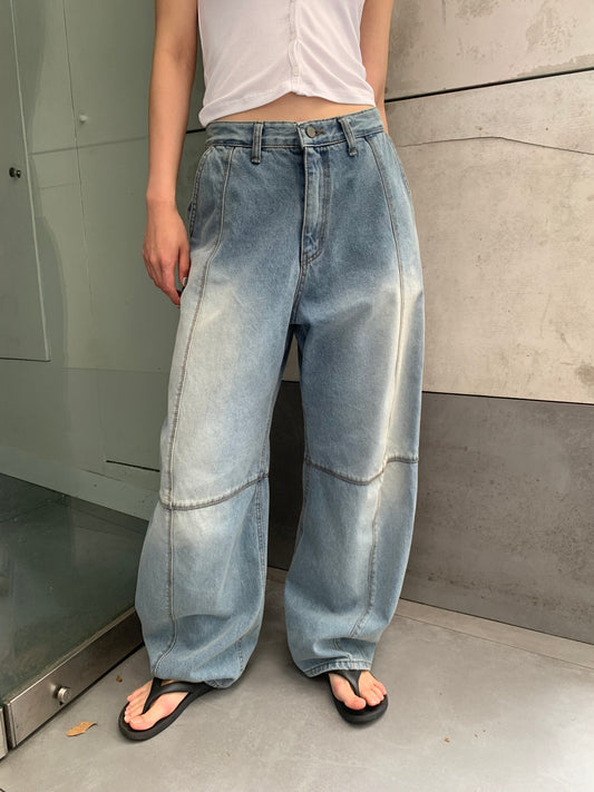 Seam detail wide jeans