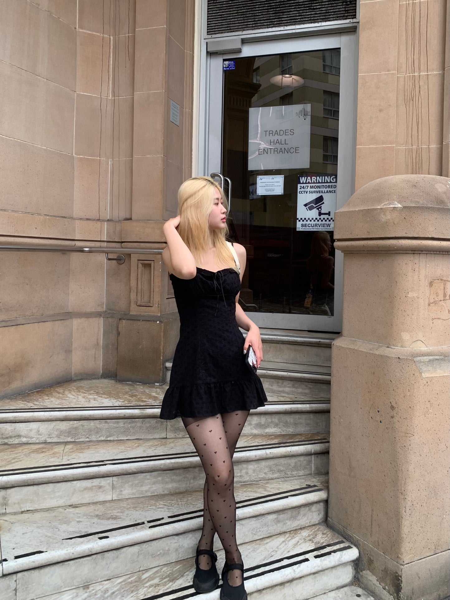 Embroidery frill dress