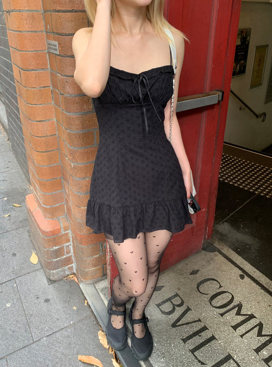 Embroidery frill dress