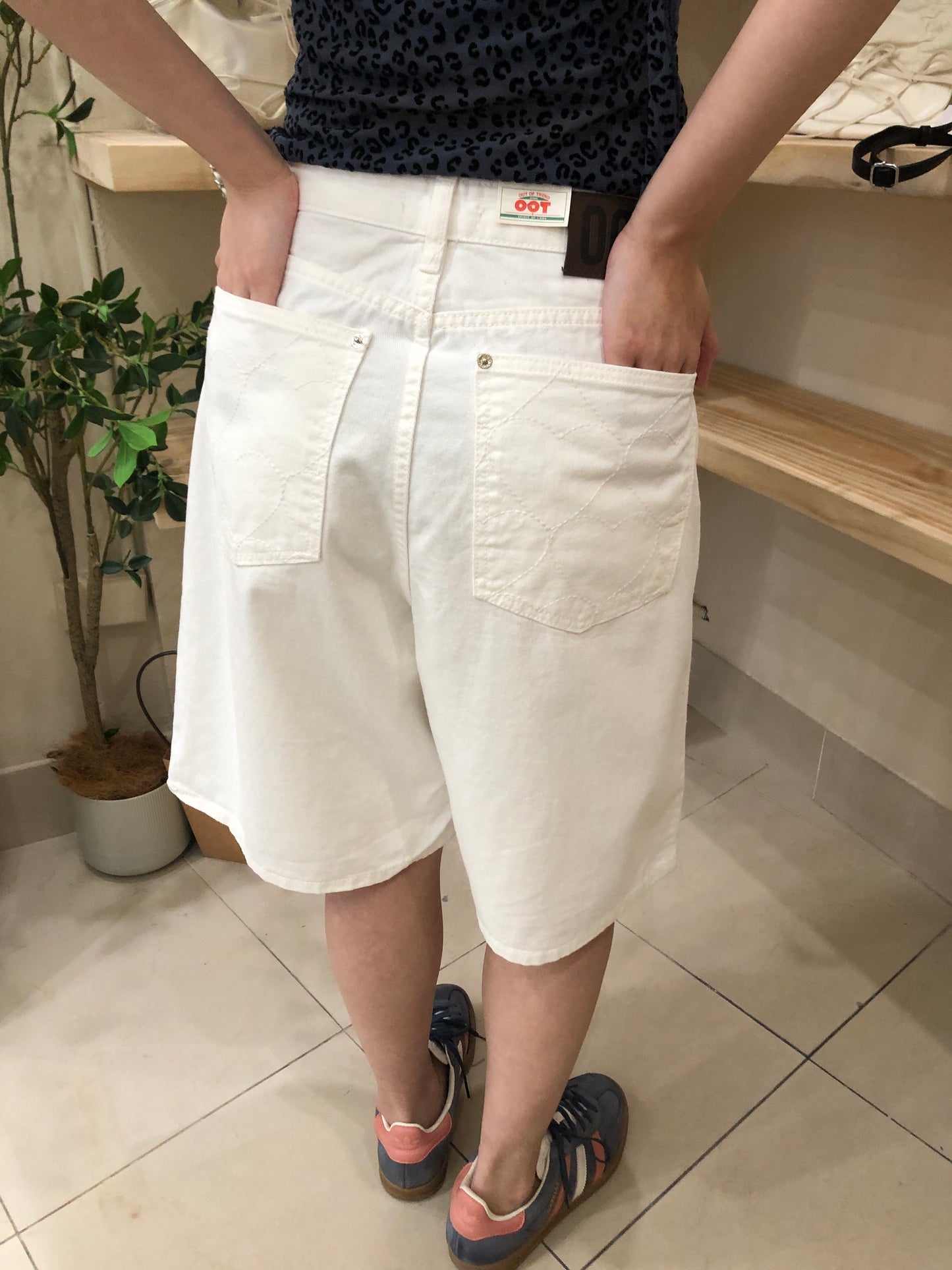 Heart bermuda white jeans