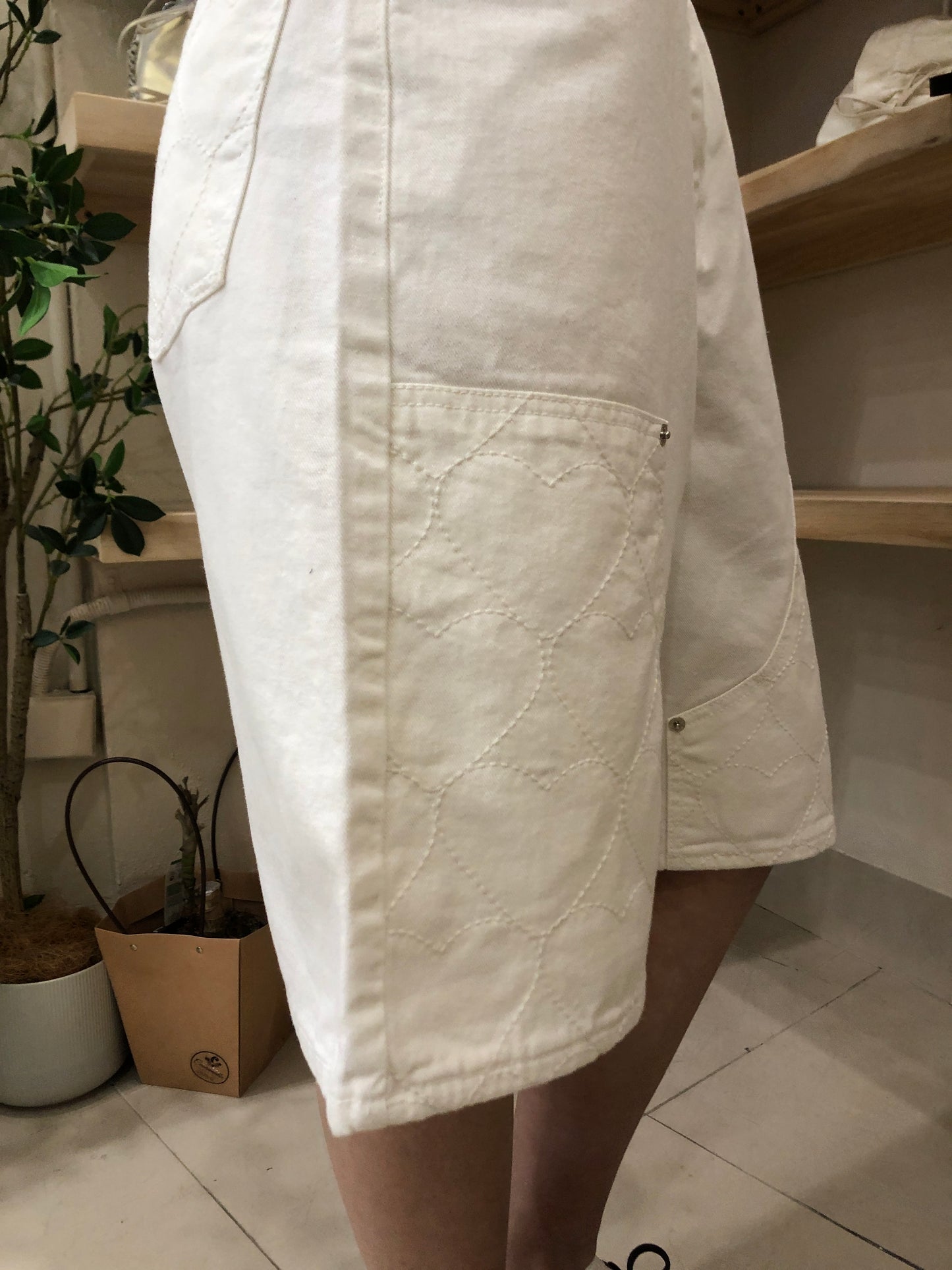 Heart bermuda white jeans